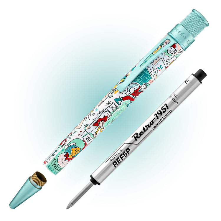 Retro 51 Goldspot Exclusive Tornado Rollerball in Elf Ink Works Artist Proof