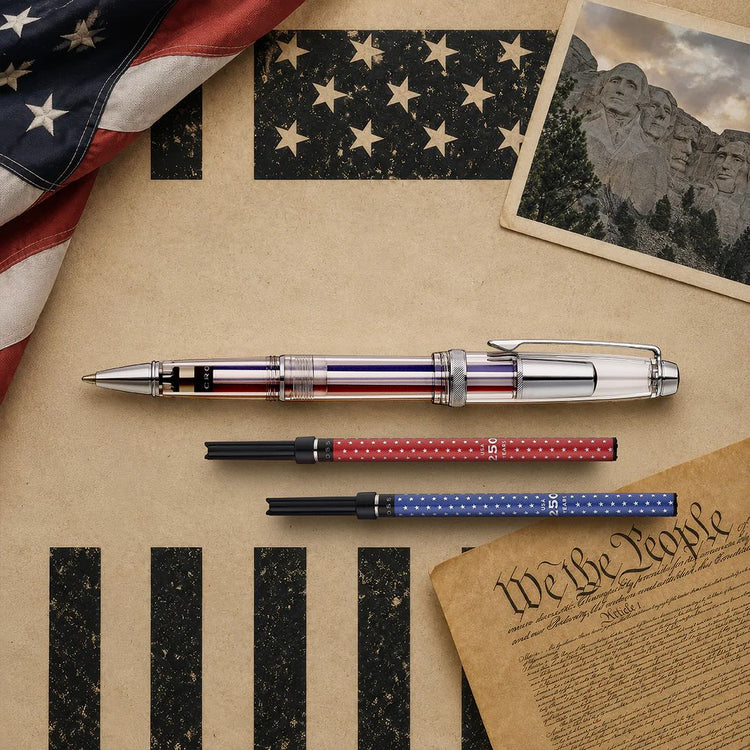 Cross Lume Americana Ballpoint Pen Decorative Refill Gift Set in Translucent Clear Resin