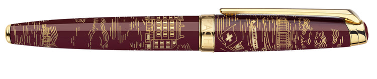 Caran d'Ache Rollerball Pen in Toile De Jouy Burgundy - Limited Edition