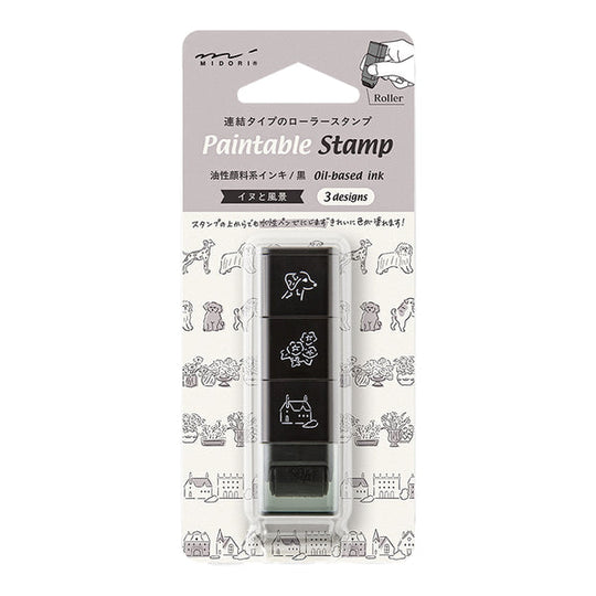 Midori Paintable Roller Stamp in Dog & Landscape