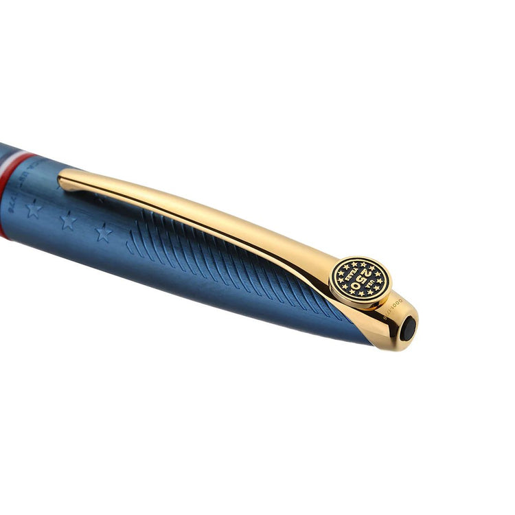Cross ATX Americana Ballpoint Pen in Blue PVD with Gold Appointments