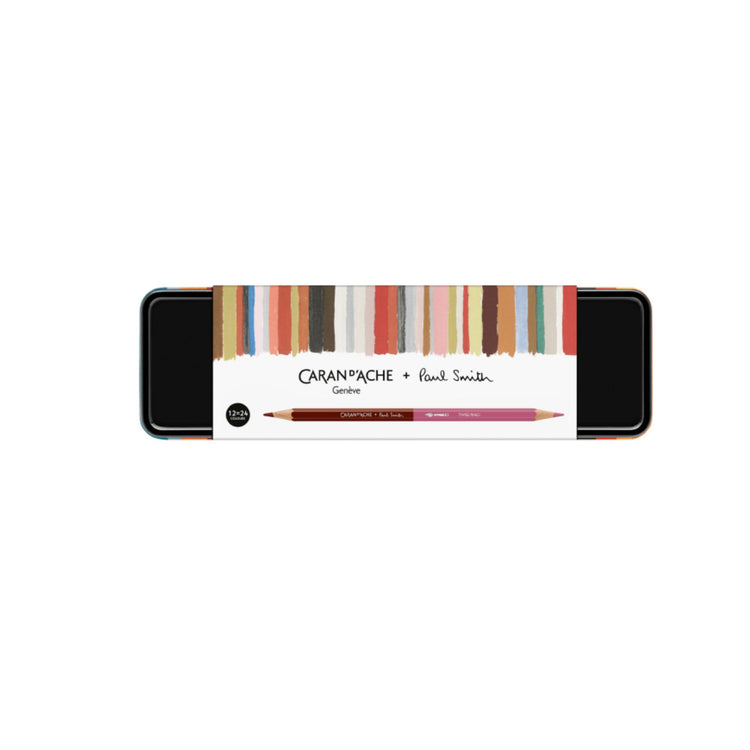 Caran d'Ache Paul Smith 5 Bicolor Set of 12 Coloured Pencils with Brush