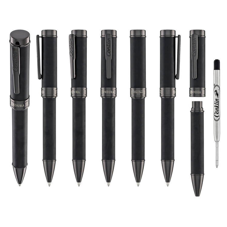 Conklin Endura Ballpoint Pen in Forged Carbon Fiber with Gunmetal Trim - Limited Edition