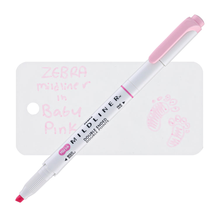 Zebra Mildliner Dual-Tip Highlighter in Baby Pink