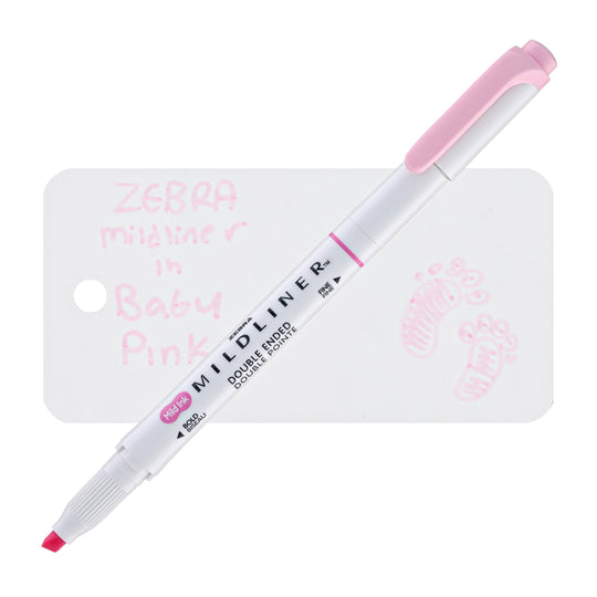 Zebra Mildliner Dual-Tip Highlighter in Baby Pink
