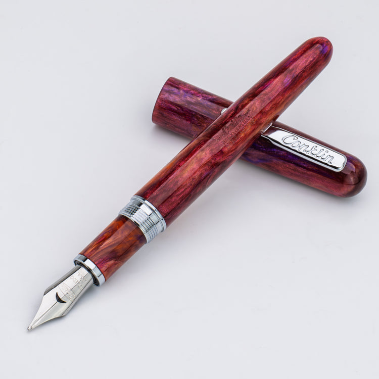 Conklin Streamline Fountain Pen in Glossy Sunset Medley with Chrome Trim - Limited Edition