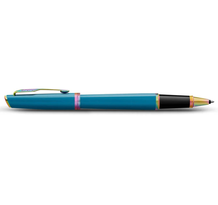 Parker Meridian Rollerball Pen in Teal Lacquer with Rainbow Trim