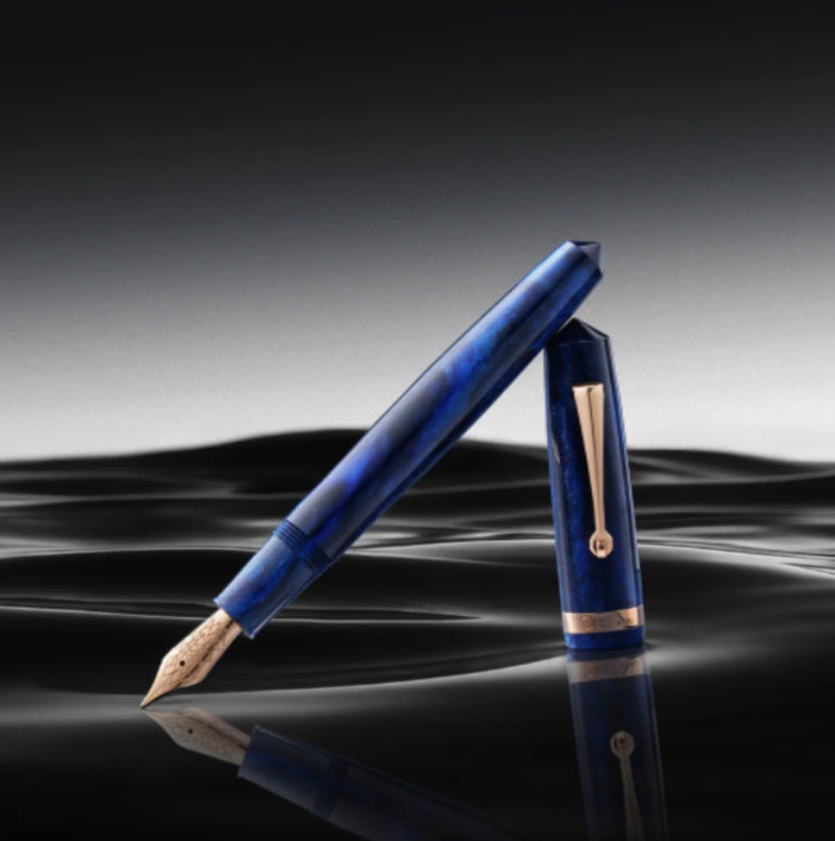 OMAS Studio Fountain Pen in Azzurro Diamante with Rose Gold Trim