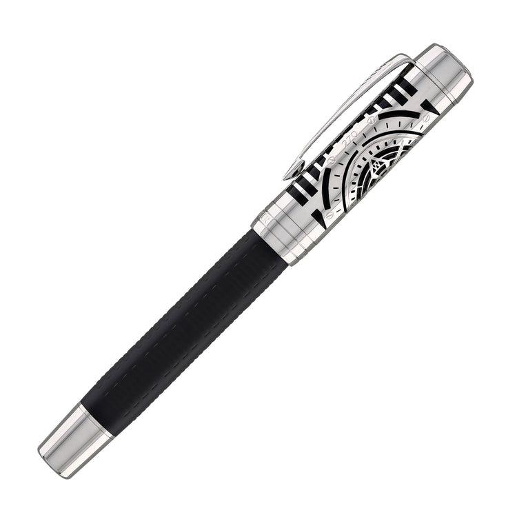 Parker Duofold Legacy of Flight Fountain Pen in Matte Black with Palladium Trim - 18K Gold