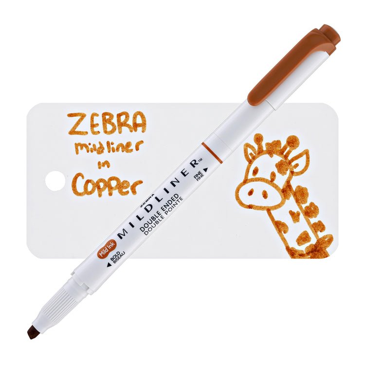 Zebra Mildliner Dual-Tip Highlighter in Copper