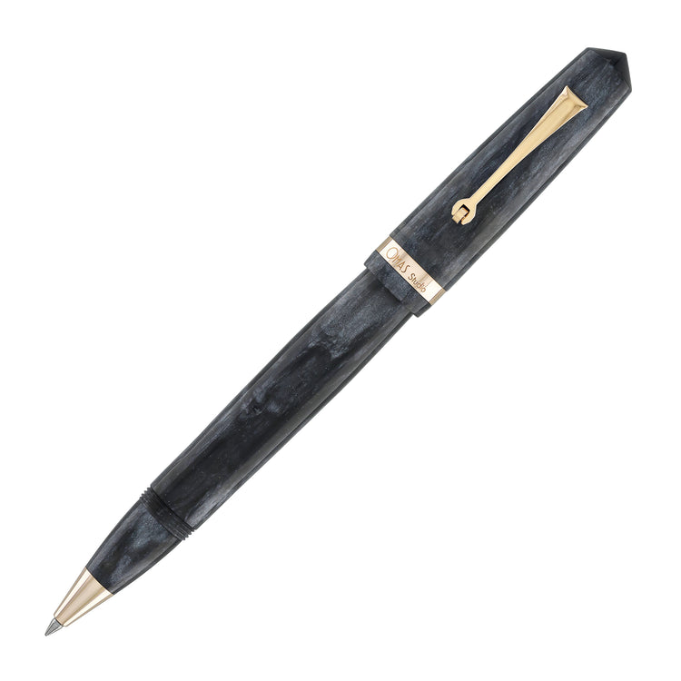 OMAS Studio Rollerball Pen in Grigio Luminoso with Rose Gold Trim