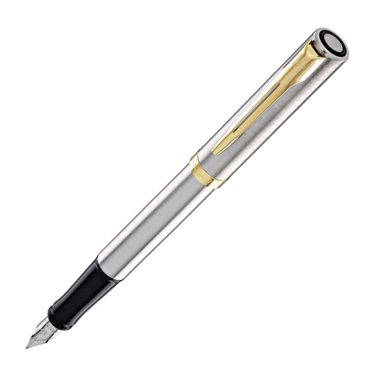 Waterman Impression Fountain Pen in Stainless Steel with Gold Coated - Fine Point