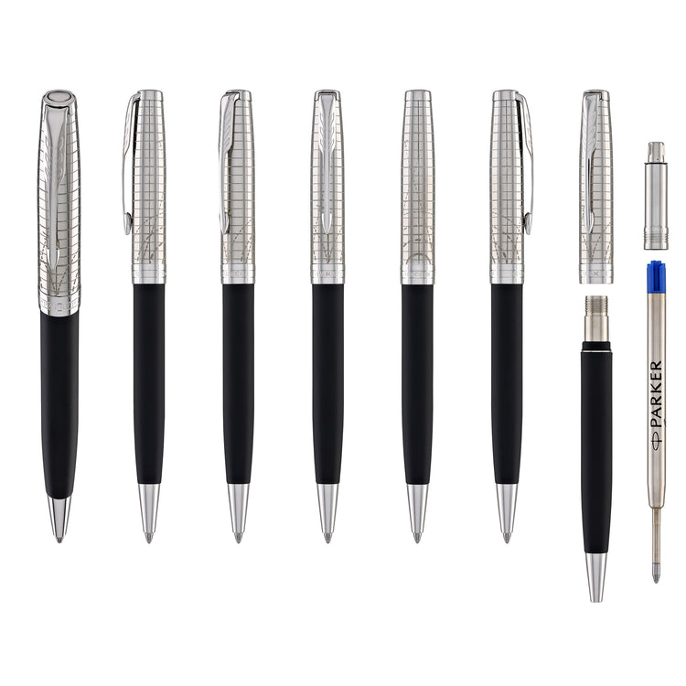 Parker Sonnet Premium Ballpoint Pen in Legacy of Flight with Chrome Trim