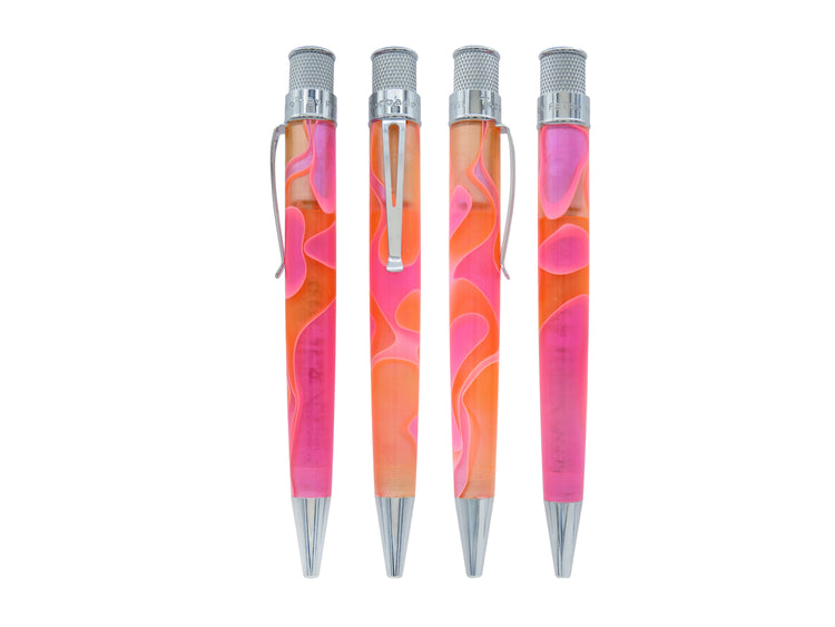 Retro 51 Tornado Cosmic Swirl Rollerball Pen in Pink & Orange