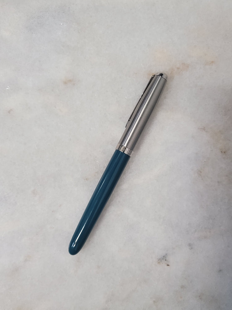 Misfit 0011 Parker 51 Fountain Pen in Teal with Chrome Trim - Fine Point