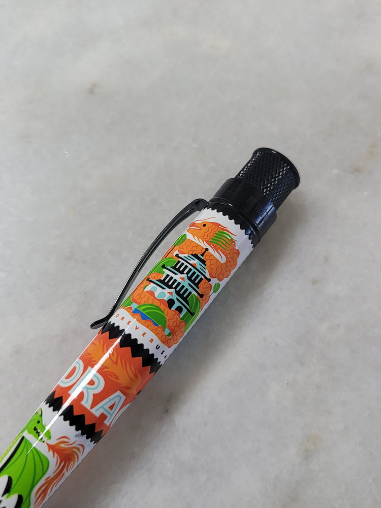 Misfit Item 0031 Retro 51 Tornado Big Shot Rollerball Pen USPS Dragons Stamps