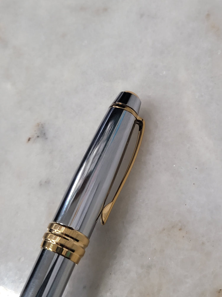 Misfit Item 0053 Cross Bailey Rollerball Pen in Medalist Chrome with Gold Trim
