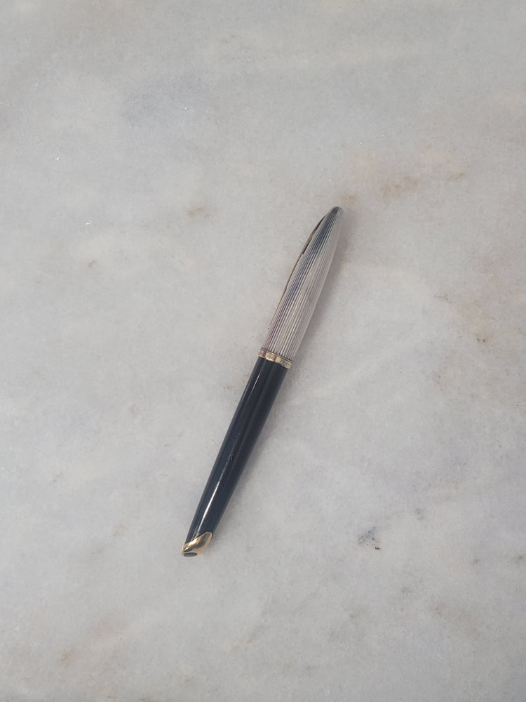 Misfit Item 0131 Waterman Carene Ballpoint Pen in Deluxe Black & Silver with Gold Trim