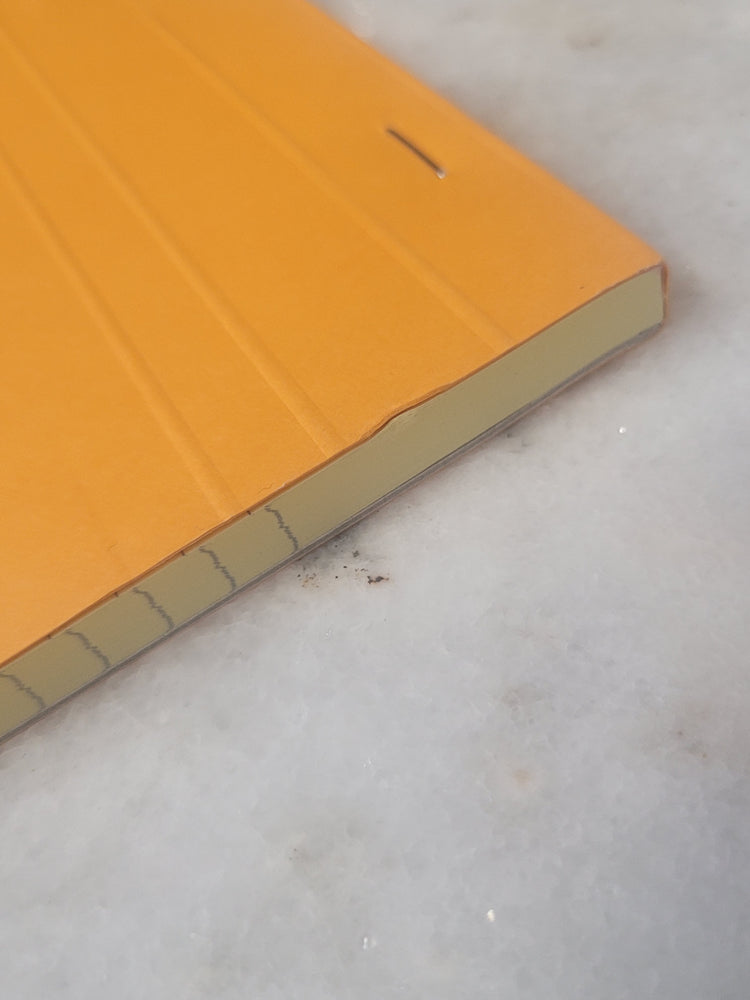 Misfit Item 0134 Rhodia Staplebound Lined Paper Pad in Orange - 8.25 x 12.5  (Yellow Paper)