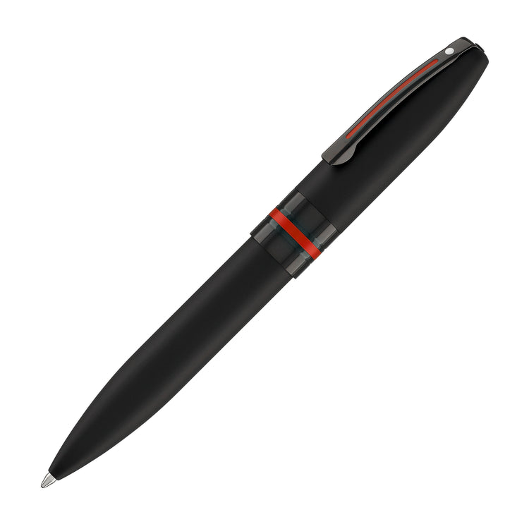 Sheaffer Icon Ballpoint Pen in Matte Black Lacquer with Red PVD Trim