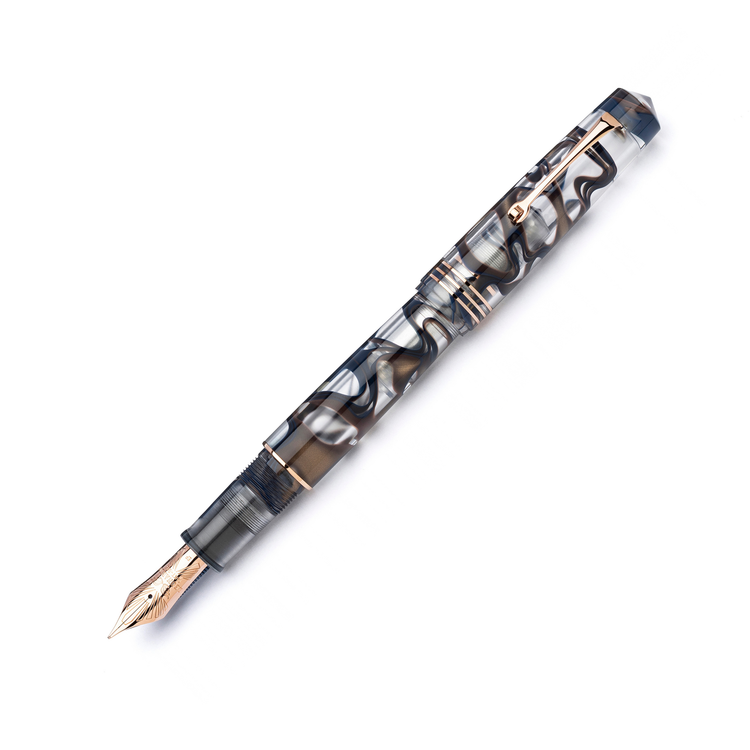 Leonardo Momento Zero Grande Fountain Pen in Sole with Rose Gold Trim