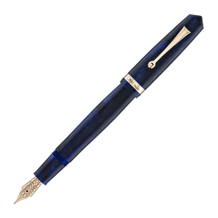 OMAS Studio Fountain Pen in Azzurro Diamante with Rose Gold Trim