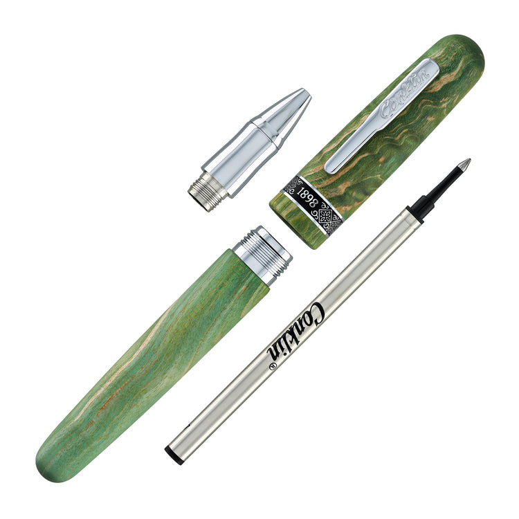 Conklin 1898 Stabilized Wood Rollerball Pen in Matte Green with Chrome Trim - Limited Edition