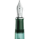 Pelikan Souveran M815 Fountain Pen in Metal Striped Green with Silver Trim - 18K Gold Special Edition