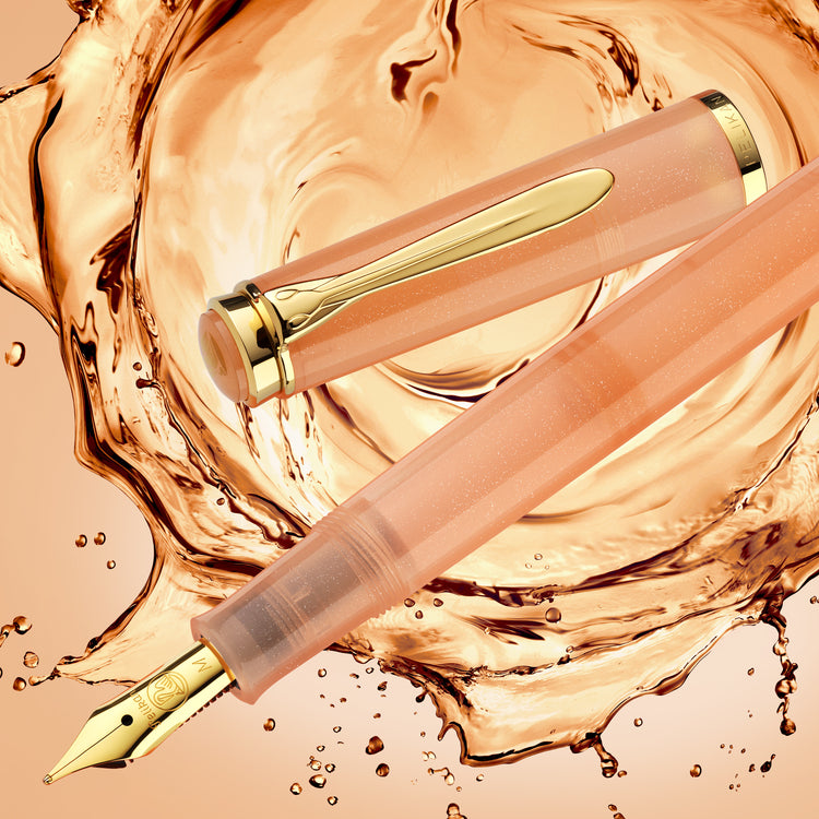 Pelikan Classic M200 Fountain Pen & Edelstein Ink Bottle in Apricot Achat 2025 Set