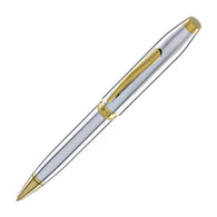 Cross Foundry Ballpoint Pen in Polished Chrome with PVD Gold Appointments