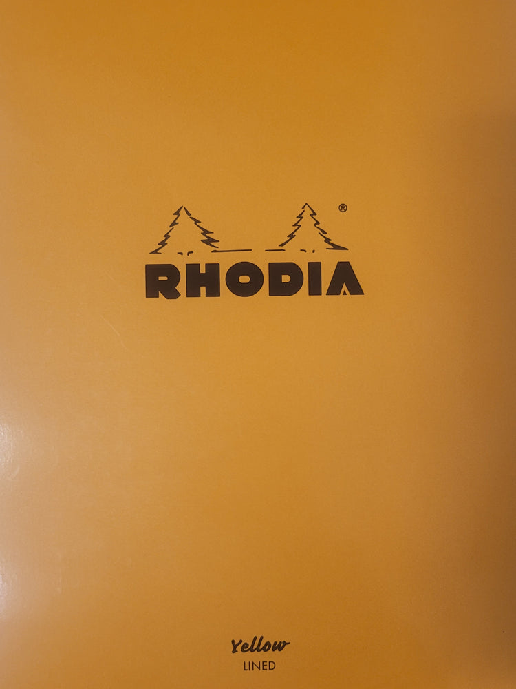 Misfit Item 0134 Rhodia Staplebound Lined Paper Pad in Orange - 8.25 x 12.5  (Yellow Paper)