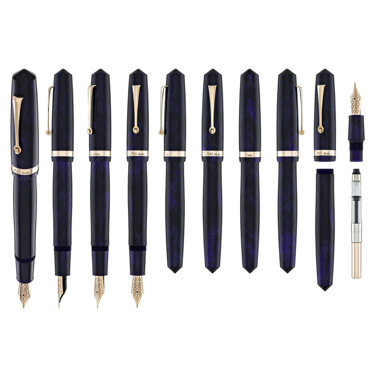 OMAS Studio Fountain Pen in Ametista Profondo with Rose Gold Trim