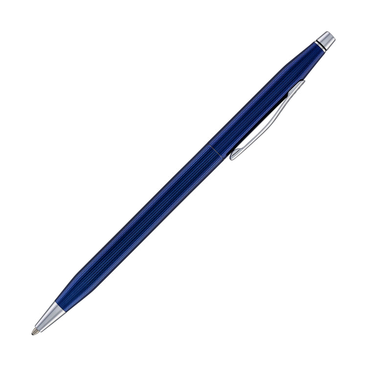 Cross Classic Century Translucent Cobalt Blue Engraved Diamond Pattern Ballpoint Pen