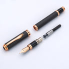 Monteverde Innova Fountain Pen in Matte Carbon with Rosegold Trim