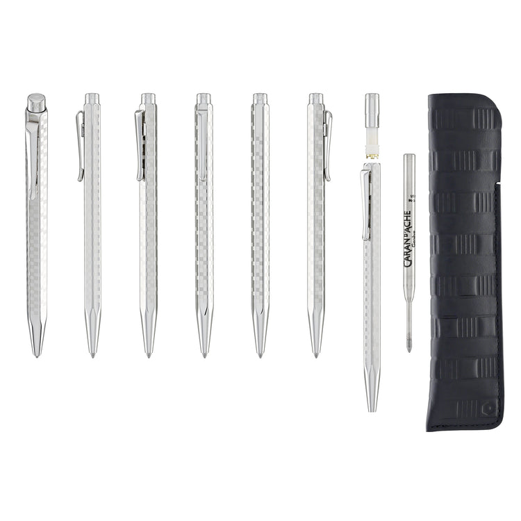 Caran d'Ache Ecridor Ballpoint Pen in Damier with Leather Case - Special Edition Gift Box