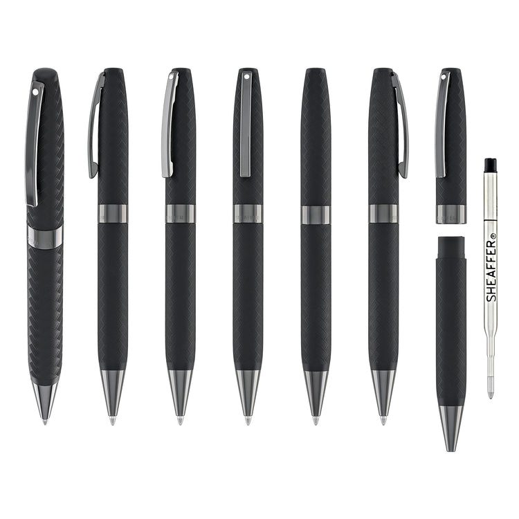 Sheaffer Legacy Chevron Ballpoint Pen in Matte Black with PVD Gunmetal