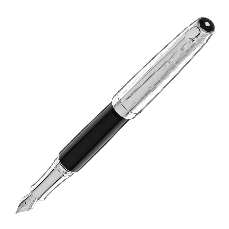 Caran d'Ache Leman Fountain Pen in Damier Gift Set with Leather Case - Special Edition