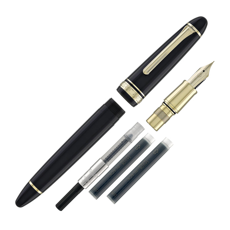 Sailor 1911 Casual L Stable Fountain Pen in Muted Black, Gold Trim