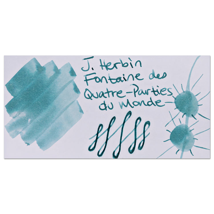 J. Herbin Paris Ink in Fontaine des Quatre-Parties Du Monde (Teal) - 30ml