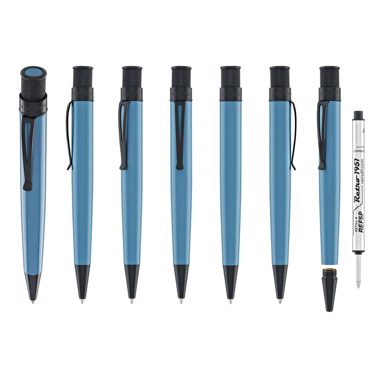 Retro 51 Tornado Stealth Lacquer Rollerball Pen in Slate Blue