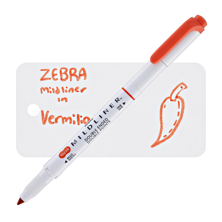 Zebra Mildliner Dual-Tip Highlighter in Vermilion