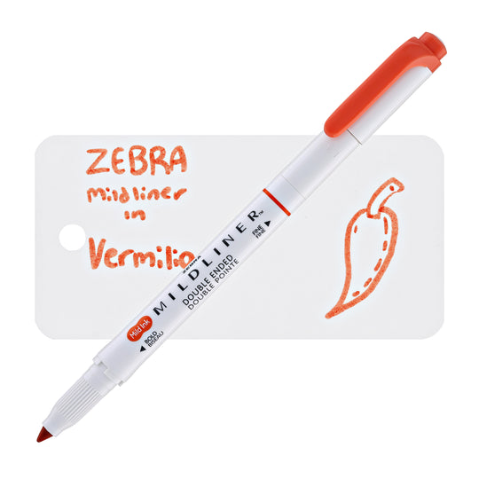 Zebra Mildliner Dual-Tip Highlighter in Vermilion
