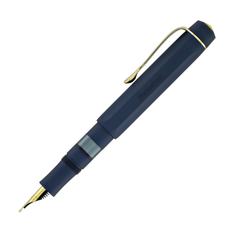 Kaweco Piston Sport AL Fountain Pen in Navy/Gold Starter Set
