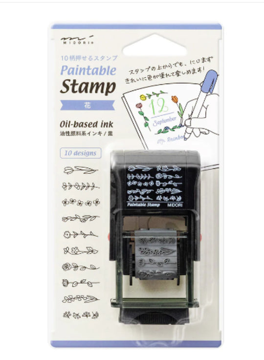 Midori Paintable Rotating Stamp in Flower