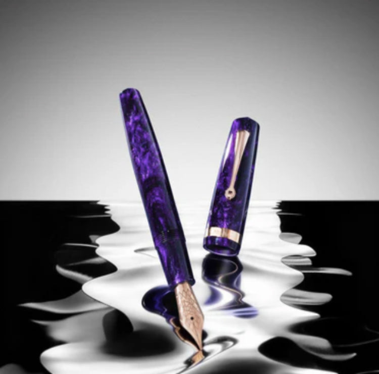 OMAS Studio Fountain Pen in Ametista Profondo with Rose Gold Trim