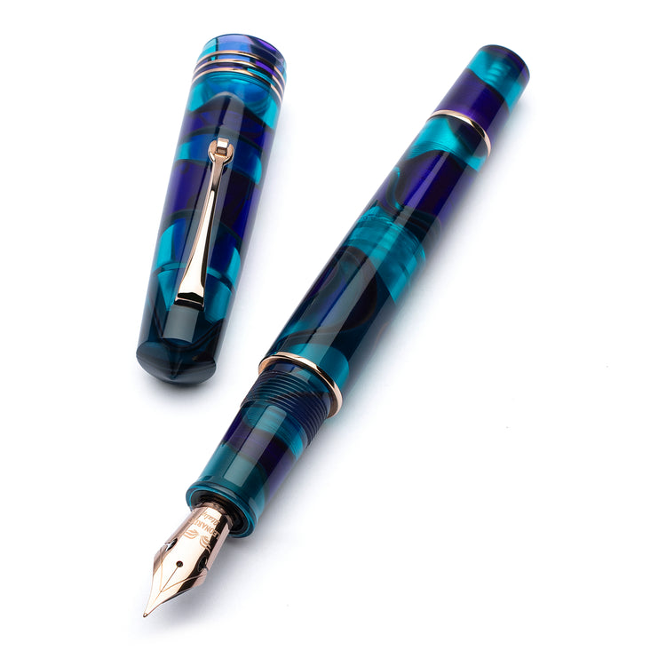 Leonardo Momento Zero Grande Fountain Pen in Luna with Rose Gold Trim