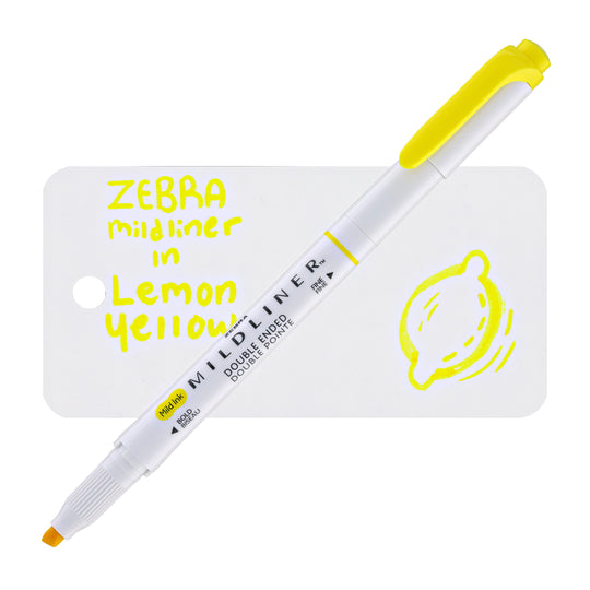 Zebra Mildliner Dual-Tip Highlighter in Lemon Yellow