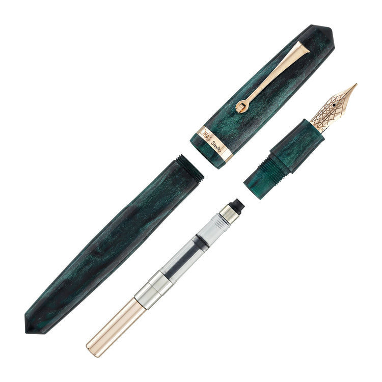 OMAS Studio Fountain Pen in Smeraldo Elegante with Rose Gold Trim