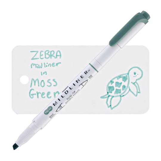 Zebra Mildliner Dual-Tip Highlighter in Moss Green