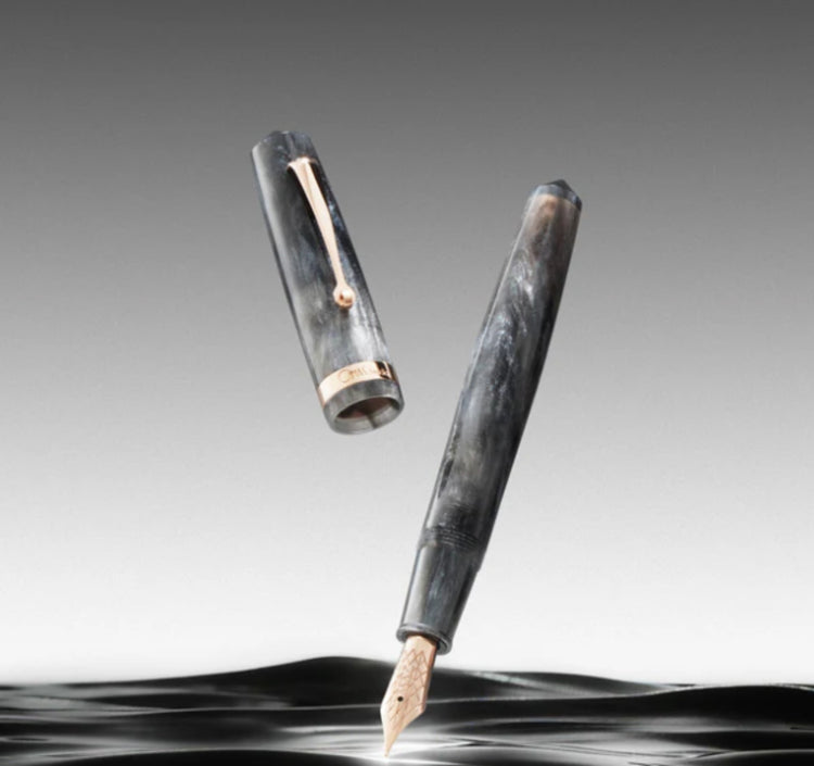 OMAS Studio Fountain Pen in Grigio Luminoso with Rose Gold Trim